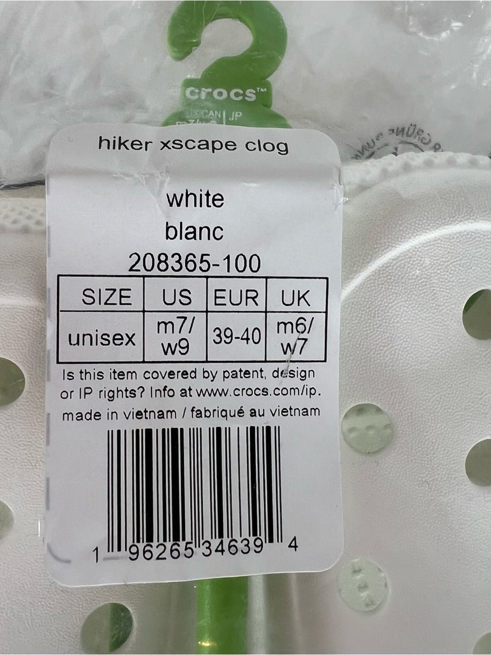 CROCS Hiker Xscape White Platform Clog Wms9/Mens7 style 208365-100 NEW - Picture 9 of 10